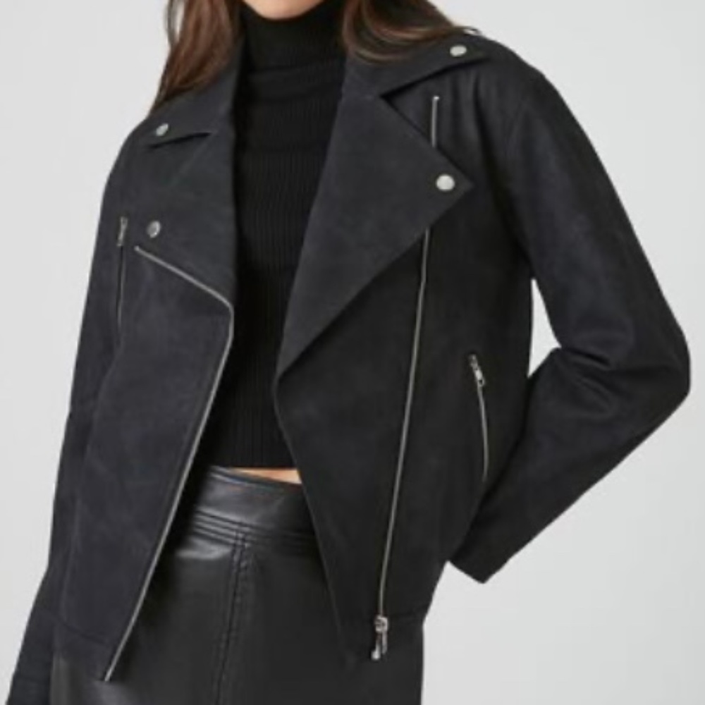 Faux Leather Moto Jacket